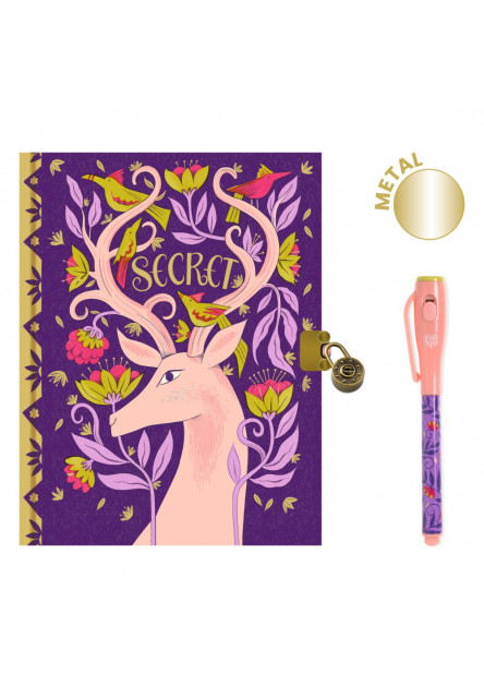 Melissa: tajný zápisník s visacím zámkom, kľúčikom a čarovným perom z kolekcie Lovely DJECO