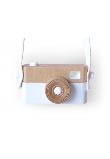 Detský drevený fotoaparát PixFox biely