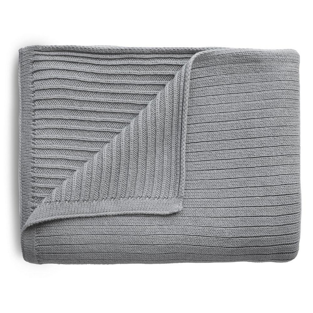 Mushie pletená detská deka z organickej bavlny (pásiková Gray)