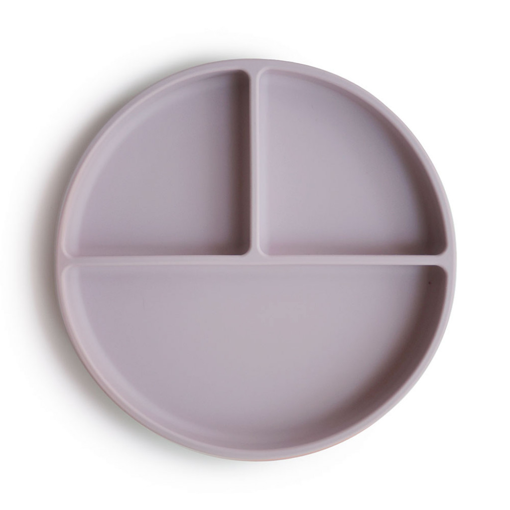 Mushie silikónový tanier s prísavkou (Soft Lilac)