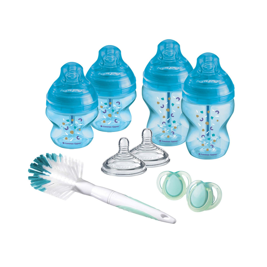 Tommee Tippee Set dojčenských fliaš advanced ANTI-COLIC, zmiešané veľkosti 9ks, Modrá