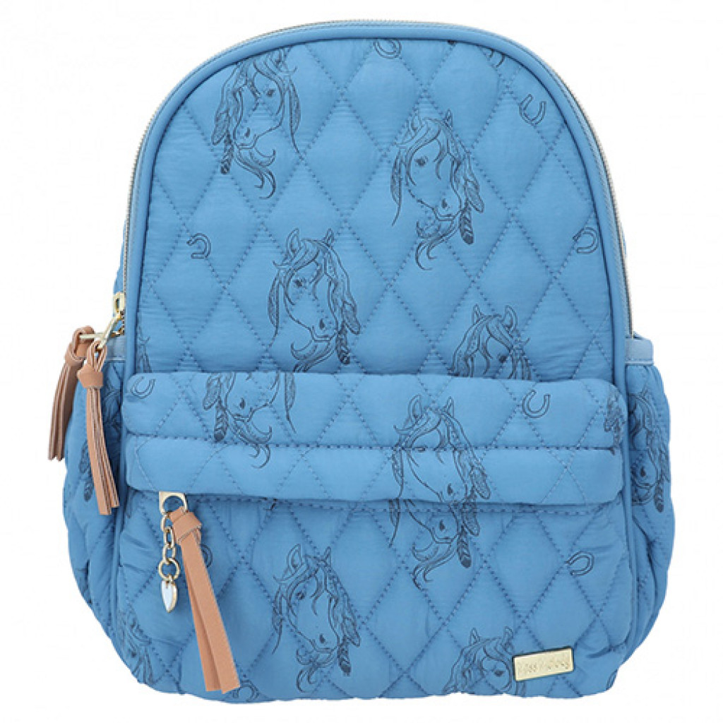 Miss Melody Mini batôžtek - modrý s prešívaním a potlačou