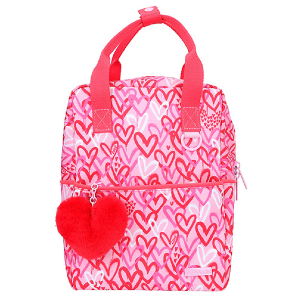 Top Model Batôžko-taška - ružová, so vzorom sŕdc