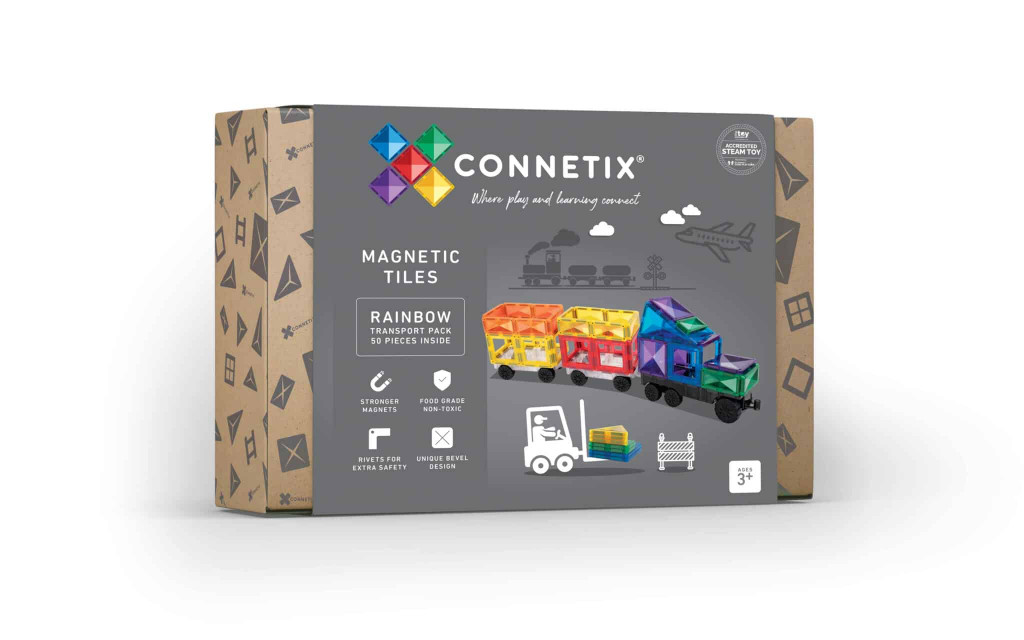 Connetix Magnetická stavebnica - Rainbow Transport 50 ks