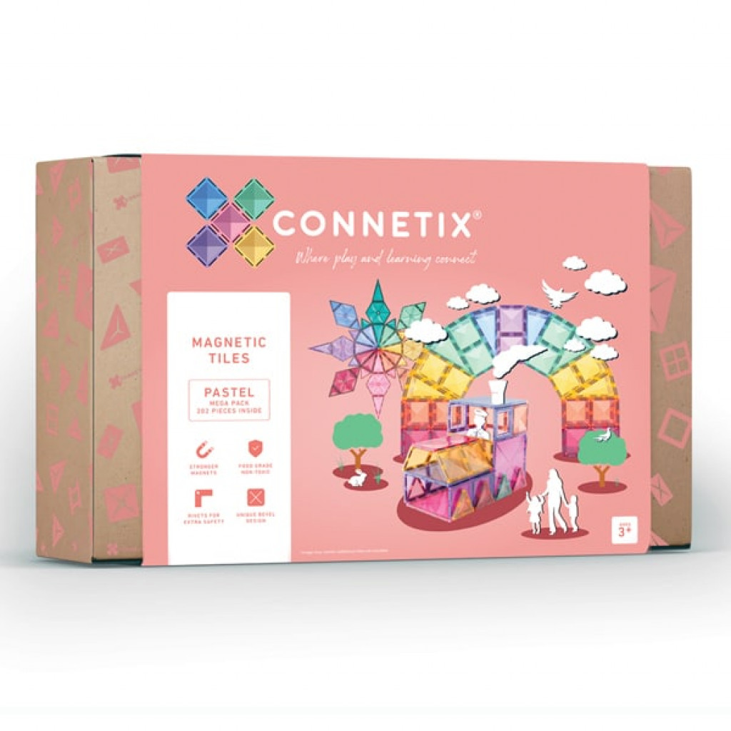 Connetix Magnetická stavebnica - Pastel Mega Pack 202 ks
