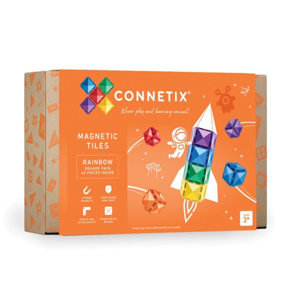 Connetix Magnetická stavebnica - Rainbow Square Pack 42 ks