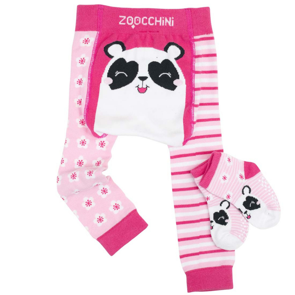 Zoocchini Set legínky a ponožky Panda 6-12m
