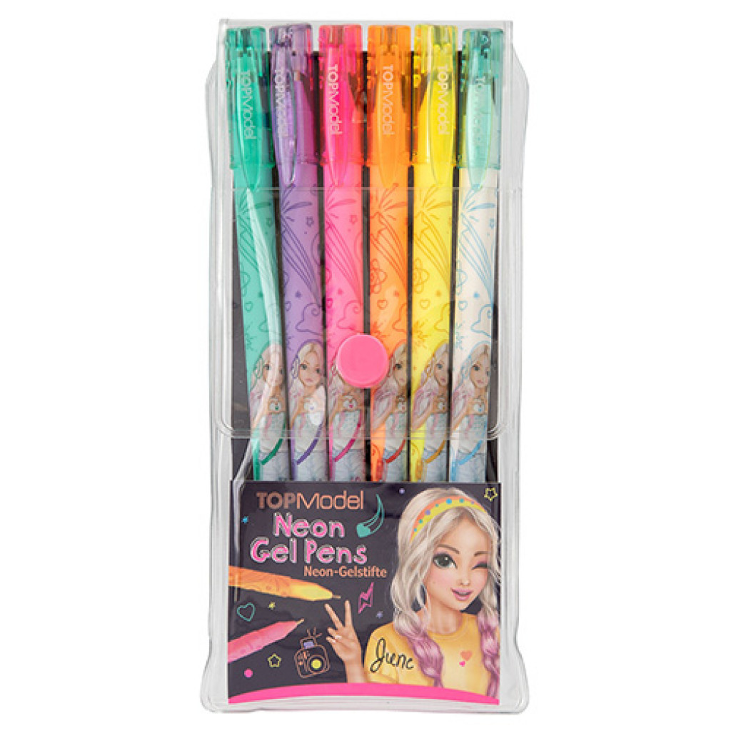 Top Model Neon Gel Pens, 6 farieb