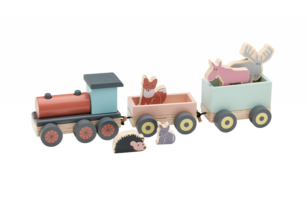 Vlak so zvieratkami Edvin drevený