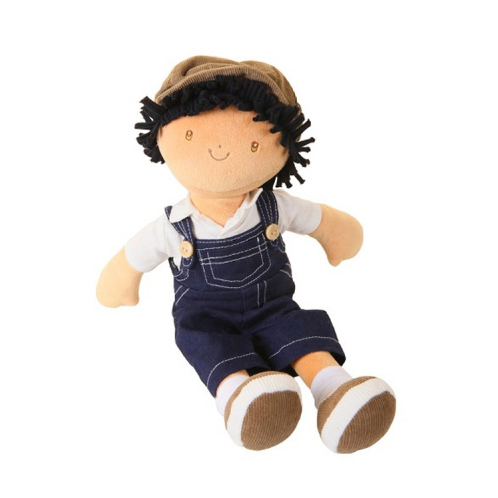 Bonikka Látková bábika - chlapec 38 cm (Joe – modré džínsové nohavice na traky)