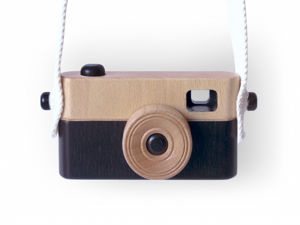 Craffox Detský drevený fotoaparát PixFox čierny