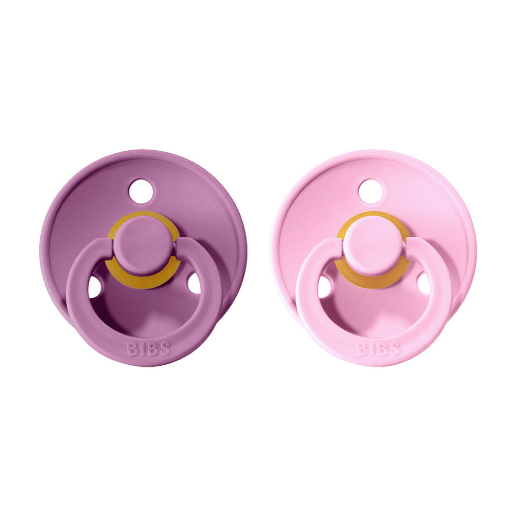 BIBS Colour cumlíky z prírodného kaučuku 2ks - veľkosť 2 (Lavender / Baby Pink)