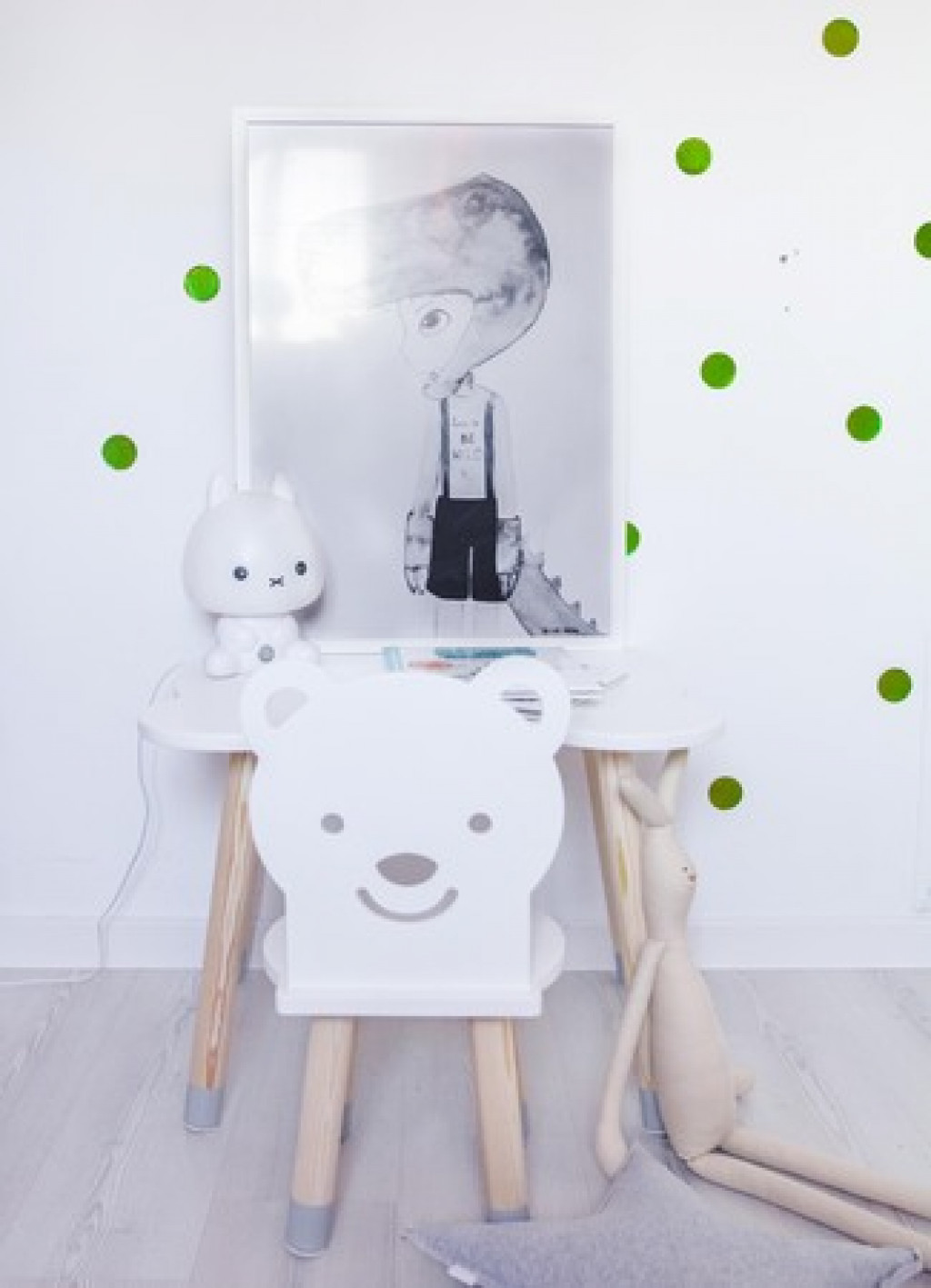 Elis design Detská stolička Medvedík farba: biela