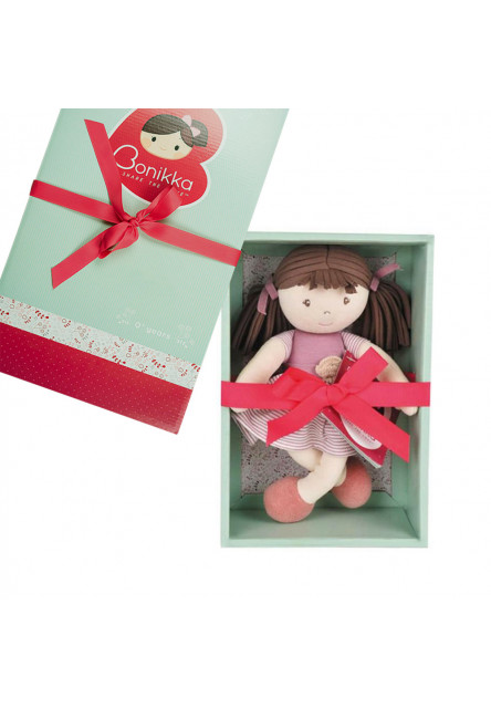 All Natural látková bábika v darčekovom balení (malá Brook ružové šaty)