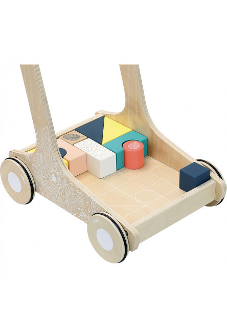Drevený vozík s farebnými kockami Canopée