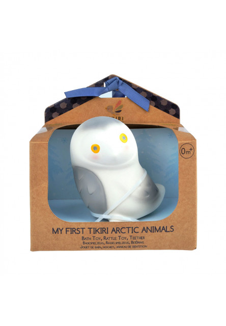 Tikiri Arctic - hrkálka a hryzátko z prírodnej gumy (Sova snežná)