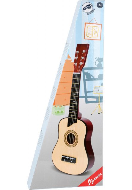 Detská hračka drevená gitara prírodná