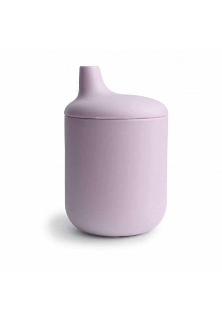 silikónový pohárik s náustkom (Soft Lilac) Mushie