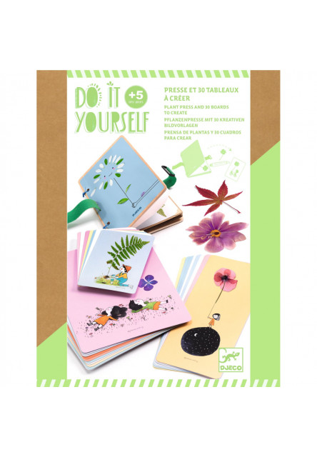 DIY-Vytvor si sám Rastlinkovač: lis na rastliny prenosný, 30 ilustrácií na koláž DJECO