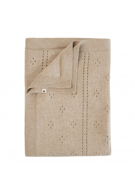 Pletená dierkovaná deka z BIO bavlny (Vanilla)