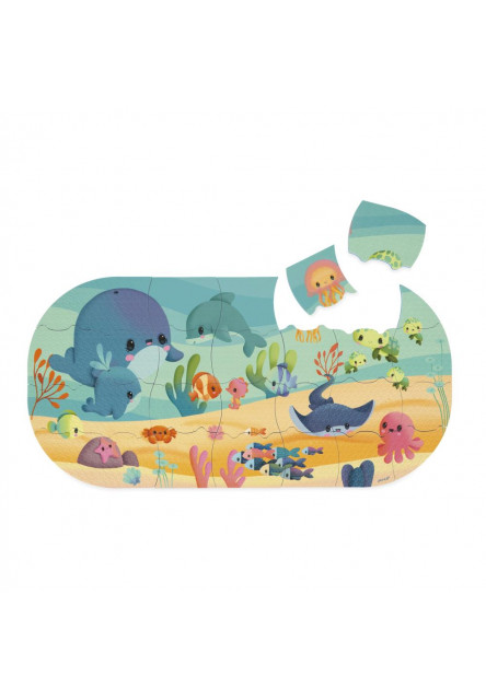 Hračka do vody mäkké puzzle Morské zvieratká 28 ks