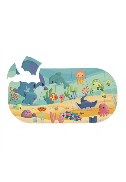 Hračka do vody mäkké puzzle Morské zvieratká 28 ks