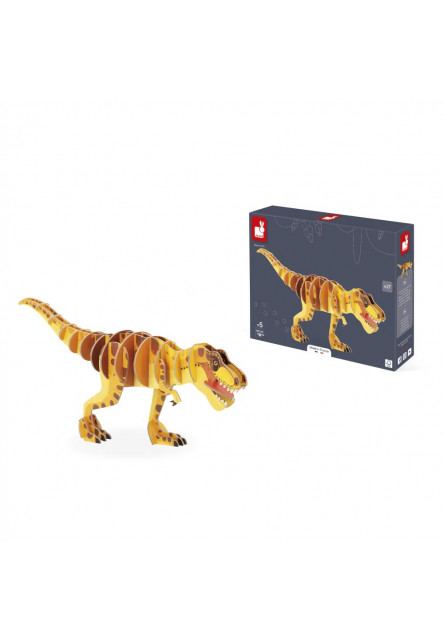 Drevené 3D puzzle Dinosaurus T-Rex Dino 27 ks Janod