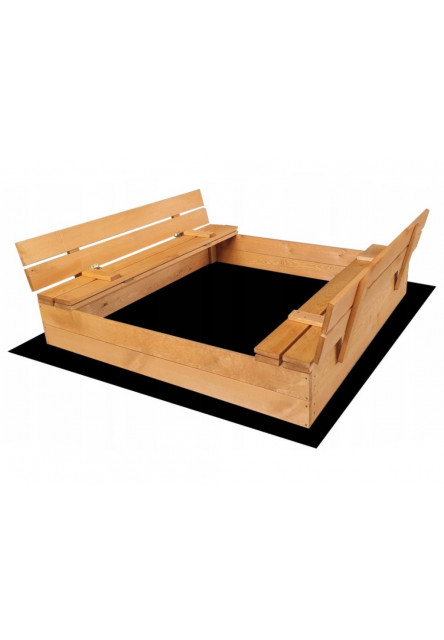 Pieskovisko drevené s krytom/lavičkami predvŕtané impregnované premium variant: impregnované