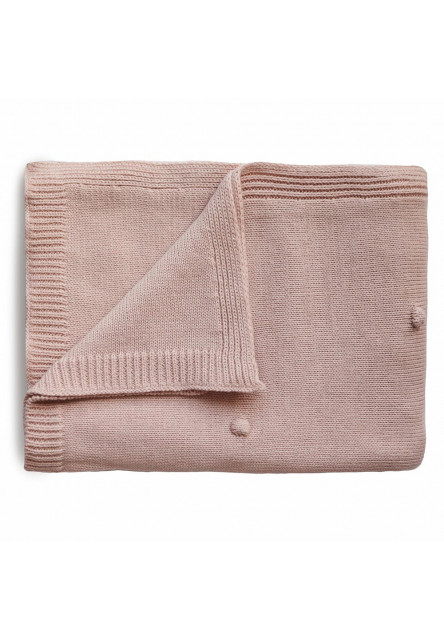 pletená detská deka z organickej bavlny (bodkovaná Blush) Mushie