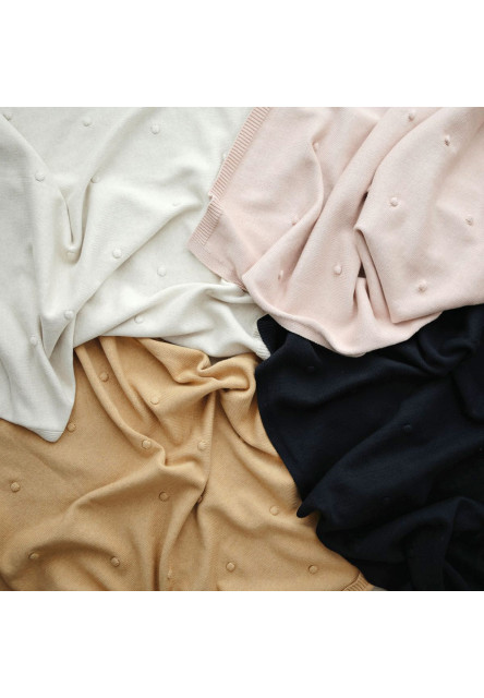 pletená detská deka z organickej bavlny (bodkovaná Blush)