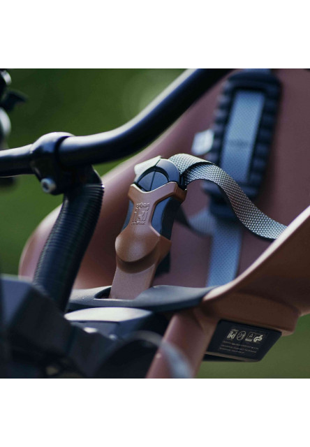 Predná sedačka BIO na bicykel s adaptérom haniwa hnedá/bincho čierna