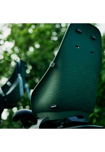 Zadná sedačka BIO na bicykel s adaptérom na nosič mosu zelená/bincho čierna