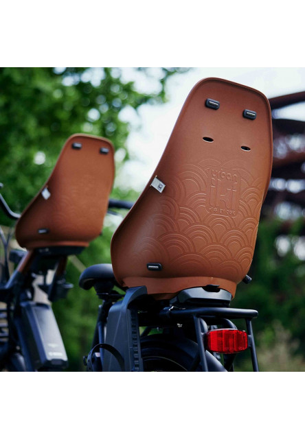 Zadná sedačka BIO na bicykel s adaptérom na nosič haniwa hnedá/bincho čierna