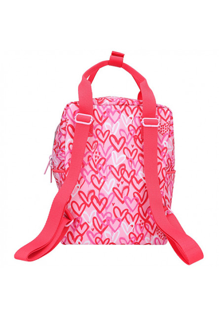 Batôžko-taška - ružová, so vzorom sŕdc