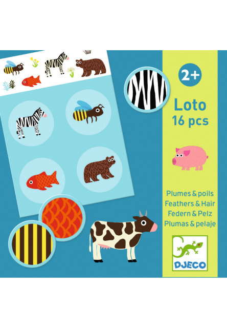 ENG: Educational games - Memo, Loto, Domino : Bingo Feathers&Fur DJECO