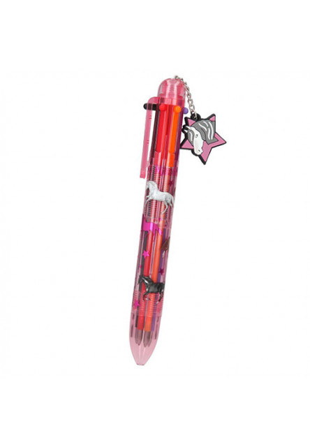 Šesťfarebné pero - ružová, prívesok hviezda