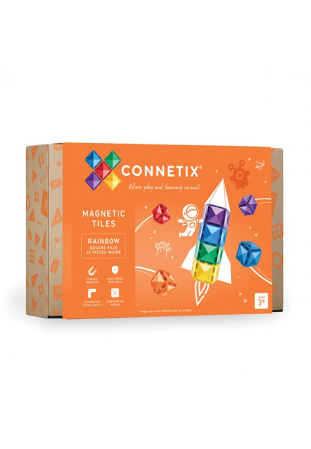 Magnetická stavebnica - Rainbow Square Pack 42 ks Connetix