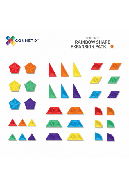 Magnetická stavebnica - Rainbow Shape Expansion Pack 36 ks