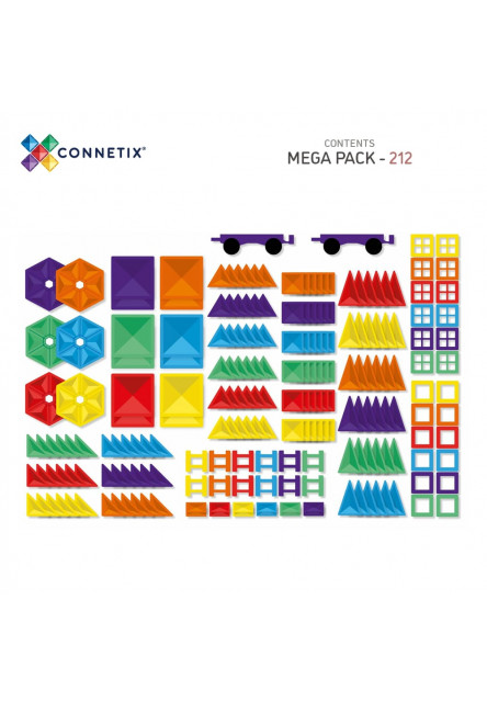 Magnetická stavebnica - Rainbow Mega Pack 212 ks