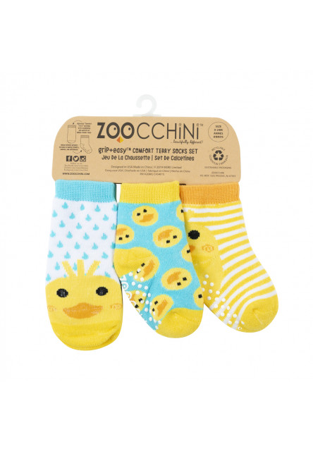 Set 3ks protišmykové ponožky Kačka Zoocchini