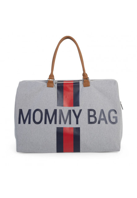 Prebaľovacia taška Mommy Bag Grey Stripes Red/Blue Childhome