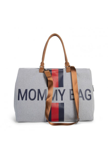 Prebaľovacia taška Mommy Bag Grey Stripes Red/Blue