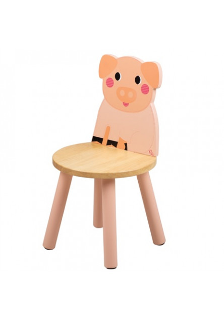 Drevená stolička prasátko