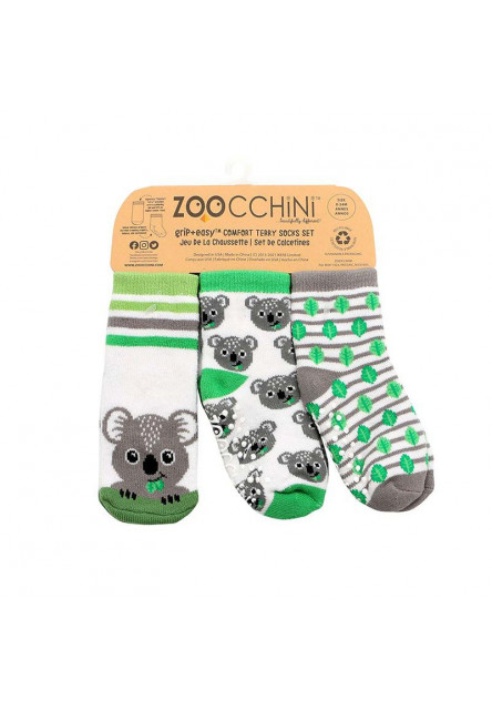 Set 3ks protišmykové ponožky Koala Zoocchini