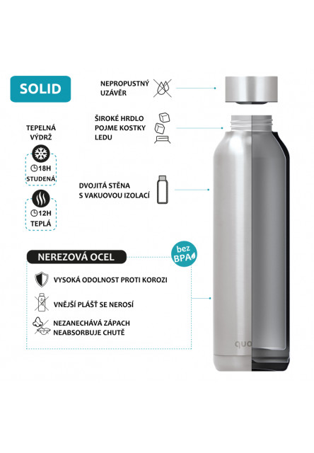 Nerezová termofľaša Solid Sleek Zircon 630 ml