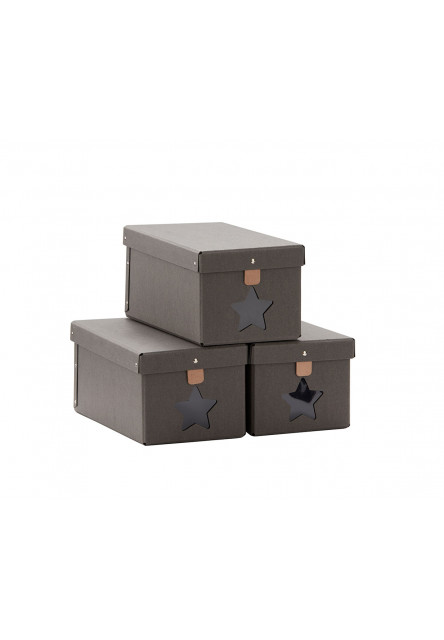 Krabice na topánky 3ks Grey Kids Concept