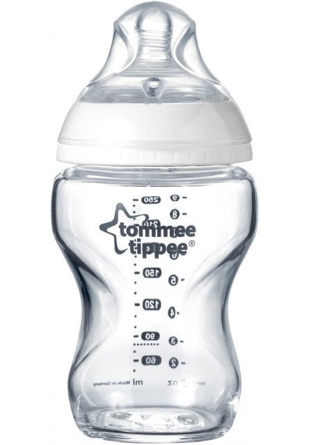 Sada dojčenských fľaštičiek C2N sklenených s kefou
