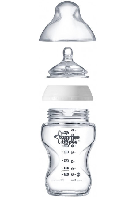Sada dojčenských fľaštičiek C2N sklenených s kefou