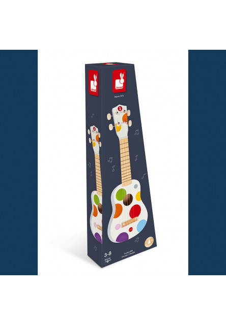 Drevené ukulele Confetti so reálnym zvukom 4 struny od 3-8 rokov