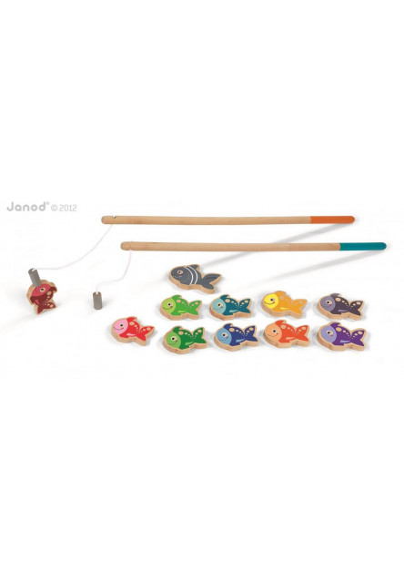 Drevené magnetické rybárske udice pre deti Lets Go Fishing od 2 rokov Janod